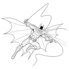 Desenhos do Batman para colorir com cenas de ação, fundo branco e traços grossos, perfeitos para imprimir e pintar