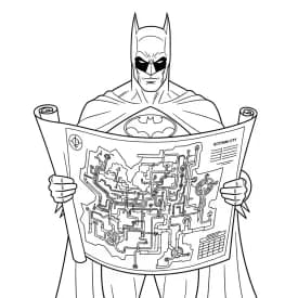Desenhos do Batman para colorir com cenas de ação, fundo branco e traços grossos, perfeitos para imprimir e pintar