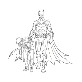 Desenhos do Batman para colorir com cenas de ação, fundo branco e traços grossos, perfeitos para imprimir e pintar