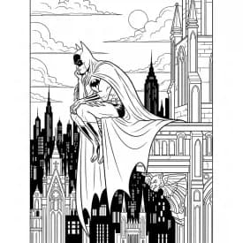 Desenhos do Batman para colorir com cenas de ação, fundo branco e traços grossos, perfeitos para imprimir e pintar