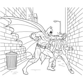 Desenhos do Batman para colorir com cenas de ação, fundo branco e traços grossos, perfeitos para imprimir e pintar