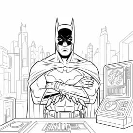 Desenhos do Batman para colorir com cenas de ação, fundo branco e traços grossos, perfeitos para imprimir e pintar