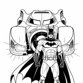 Desenhos do Batman para colorir com cenas de ação, fundo branco e traços grossos, perfeitos para imprimir e pintar