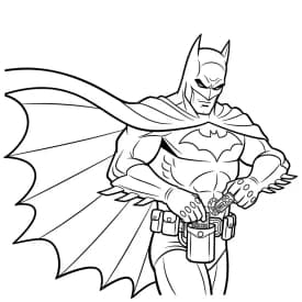 Desenhos do Batman para colorir com cenas de ação, fundo branco e traços grossos, perfeitos para imprimir e pintar