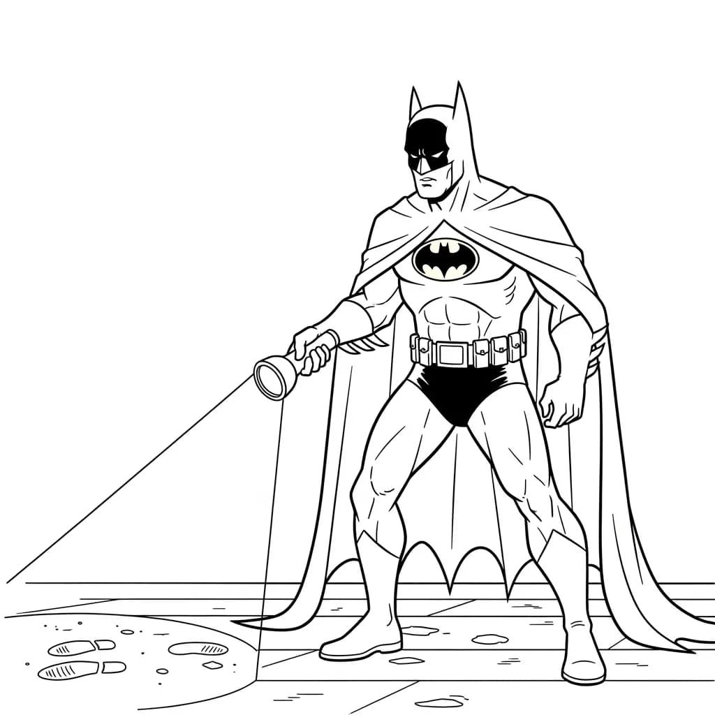 Desenhos do Batman para colorir com cenas de ação, fundo branco e traços grossos, perfeitos para imprimir e pintar