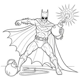 Desenhos do Batman para colorir com cenas de ação, fundo branco e traços grossos, perfeitos para imprimir e pintar