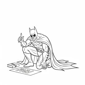 Desenhos do Batman para colorir com cenas de ação, fundo branco e traços grossos, perfeitos para imprimir e pintar