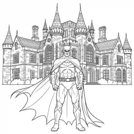 Desenhos do Batman para colorir com cenas de ação, fundo branco e traços grossos, perfeitos para imprimir e pintar