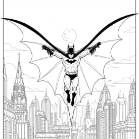 Desenhos do Batman para colorir com cenas de ação, fundo branco e traços grossos, perfeitos para imprimir e pintar