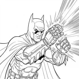 Desenhos do Batman para colorir com cenas de ação, fundo branco e traços grossos, perfeitos para imprimir e pintar