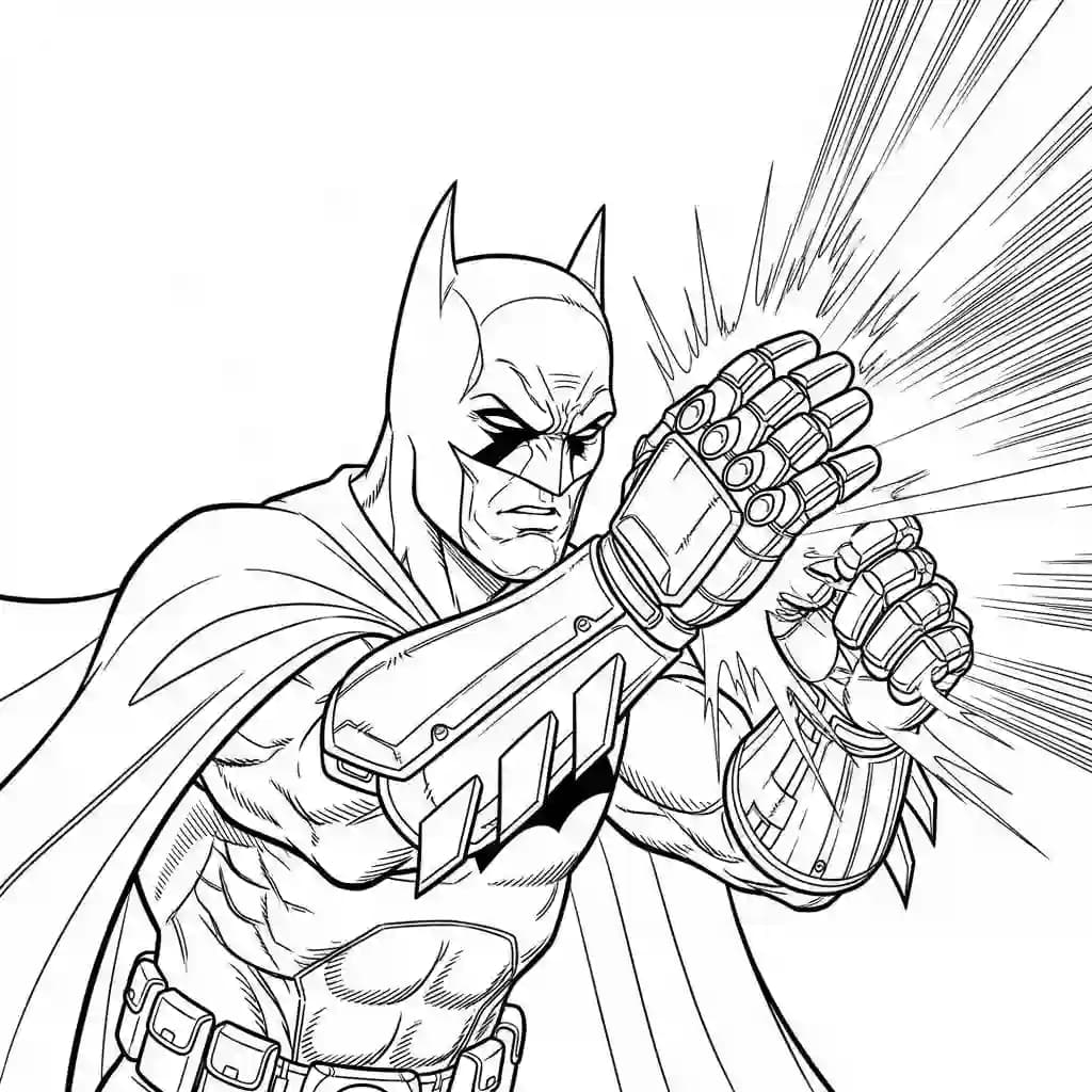 Desenhos do Batman para colorir com cenas de ação, fundo branco e traços grossos, perfeitos para imprimir e pintar