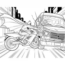 Desenhos do Batman para colorir com cenas de ação, fundo branco e traços grossos, perfeitos para imprimir e pintar