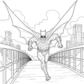 Desenhos do Batman para colorir com cenas de ação, fundo branco e traços grossos, perfeitos para imprimir e pintar