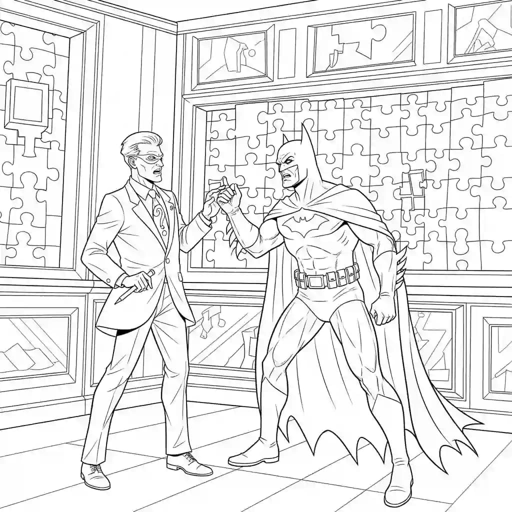 Desenhos do Batman para colorir com cenas de ação, fundo branco e traços grossos, perfeitos para imprimir e pintar
