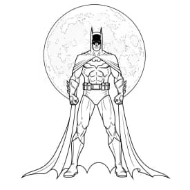 Desenhos do Batman para colorir com cenas de ação, fundo branco e traços grossos, perfeitos para imprimir e pintar