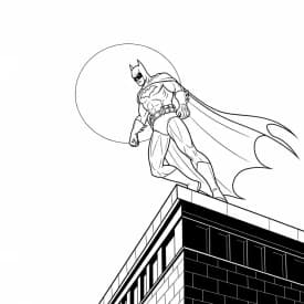Desenhos do Batman para colorir com cenas de ação, fundo branco e traços grossos, perfeitos para imprimir e pintar