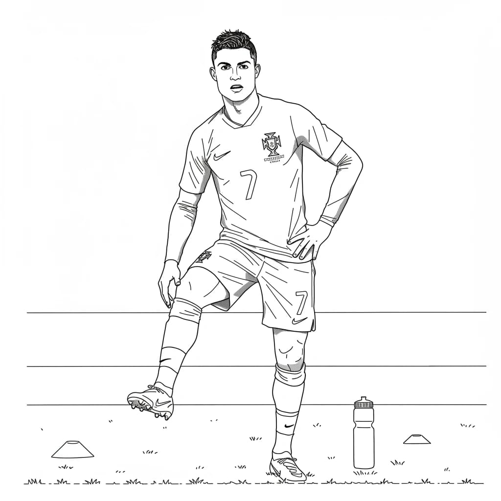Desenhos do Cristiano Ronaldo para Imprimir e Colorir