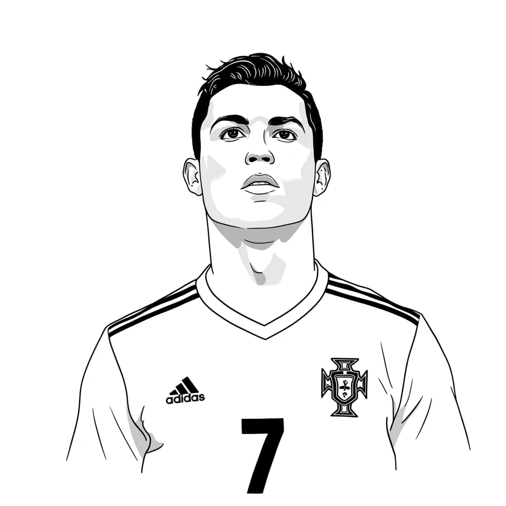 Desenhos do Cristiano Ronaldo para Imprimir e Colorir