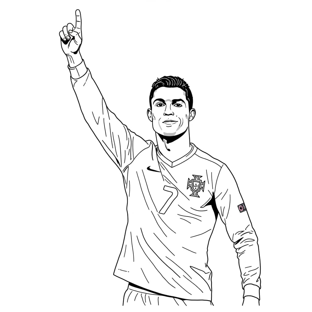 Desenhos do Cristiano Ronaldo para Imprimir e Colorir