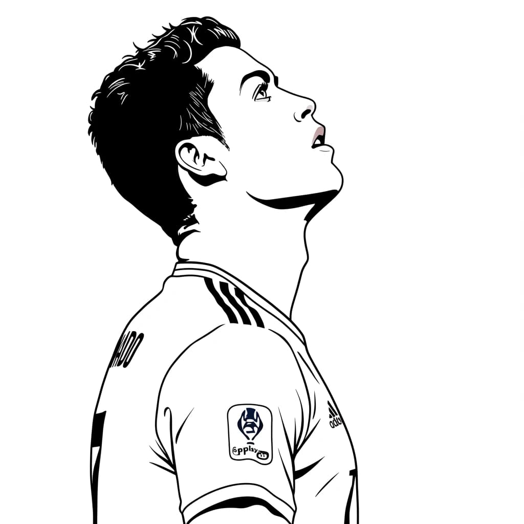 Desenhos do Cristiano Ronaldo para Imprimir e Colorir