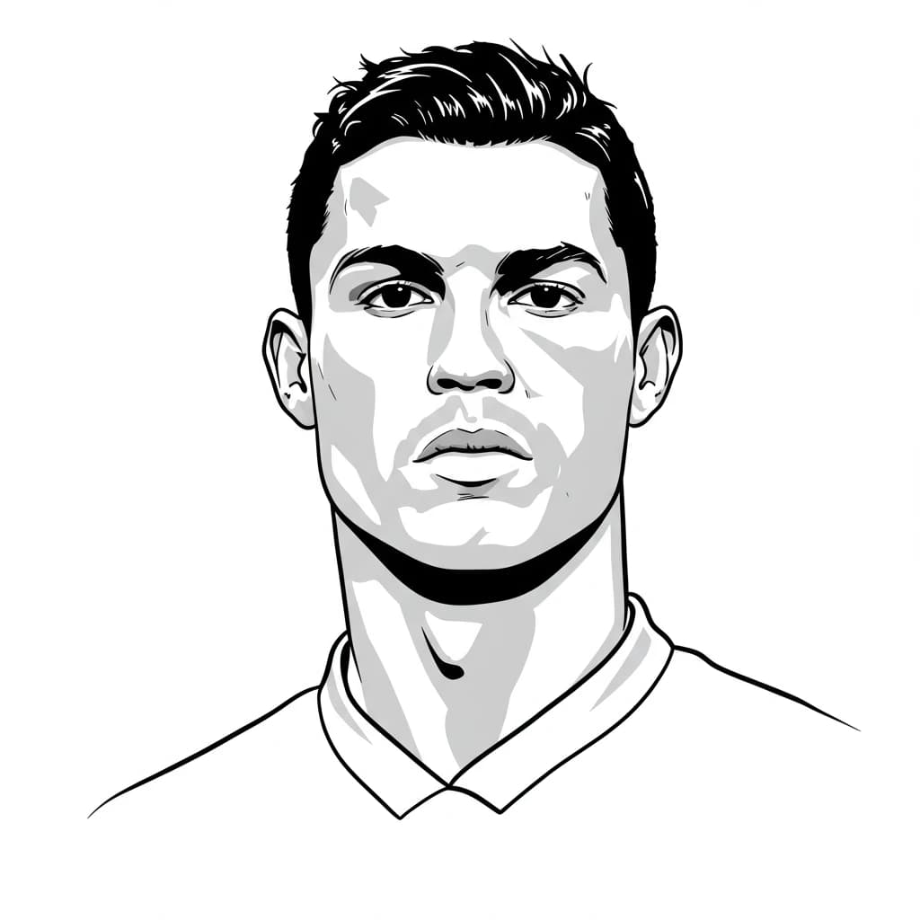 Desenhos do Cristiano Ronaldo para Imprimir e Colorir