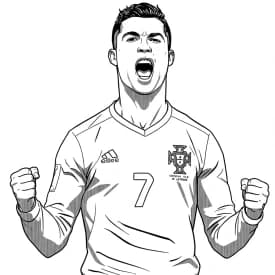 Desenhos do Cristiano Ronaldo para Imprimir e Colorir