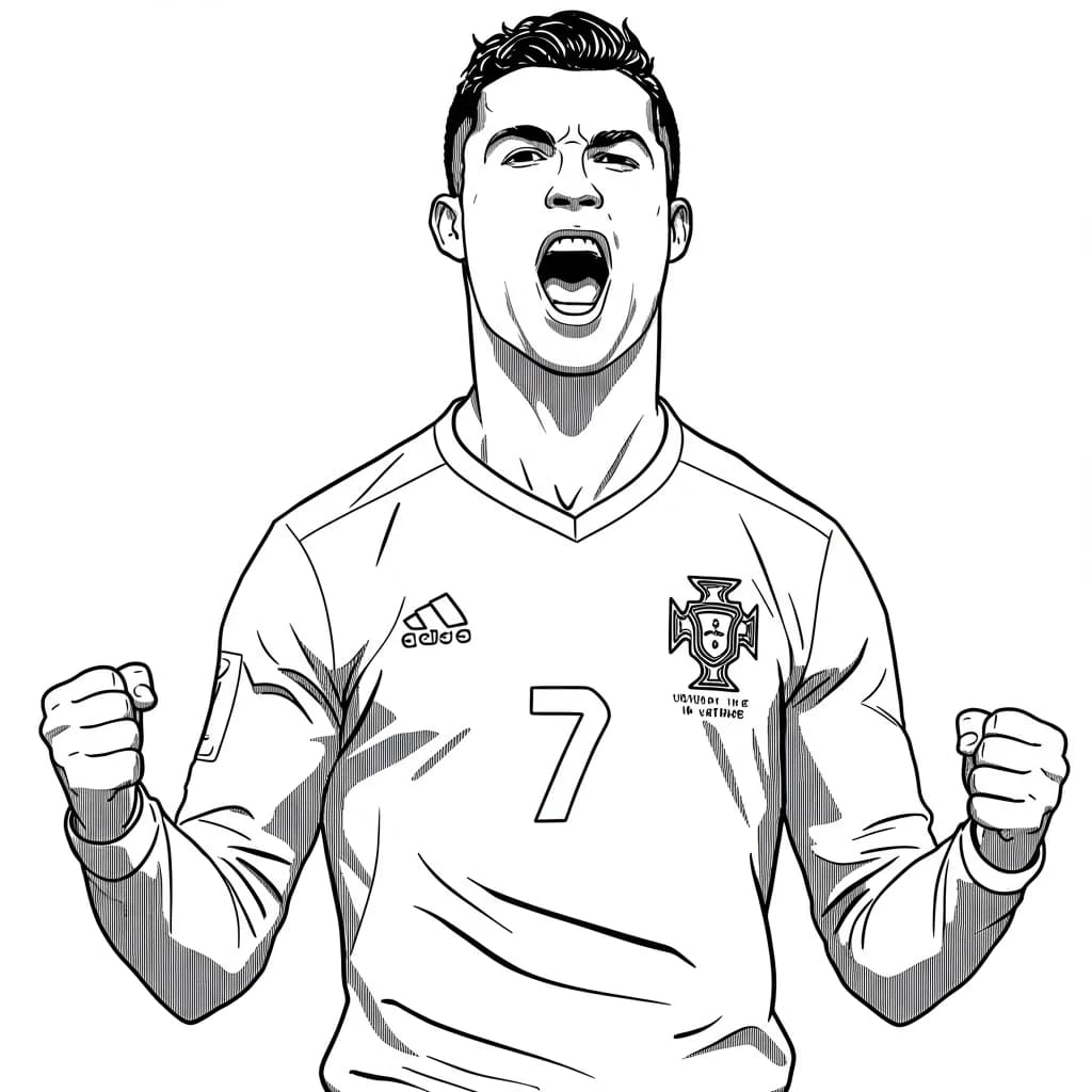 Desenhos do Cristiano Ronaldo para Imprimir e Colorir
