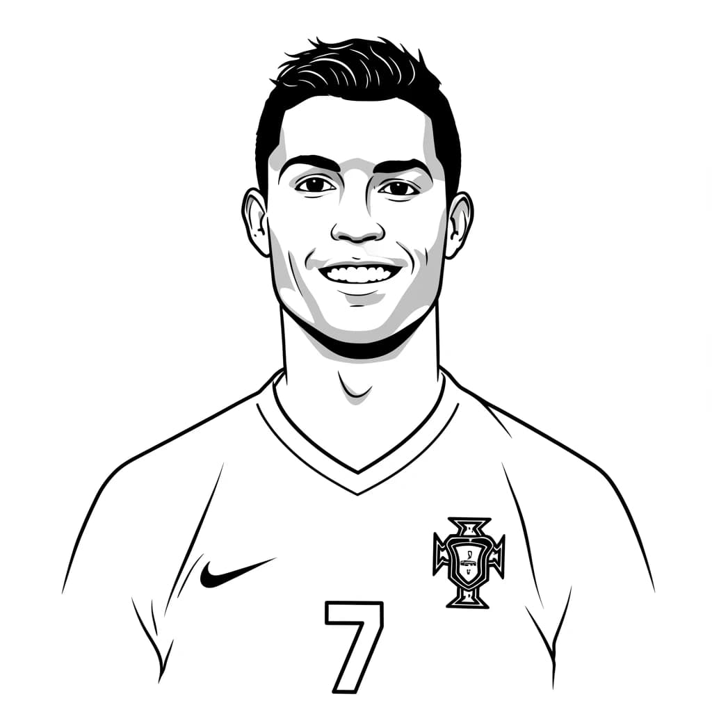 Desenhos do Cristiano Ronaldo para Imprimir e Colorir