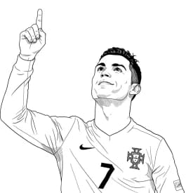 Desenhos do Cristiano Ronaldo para Imprimir e Colorir