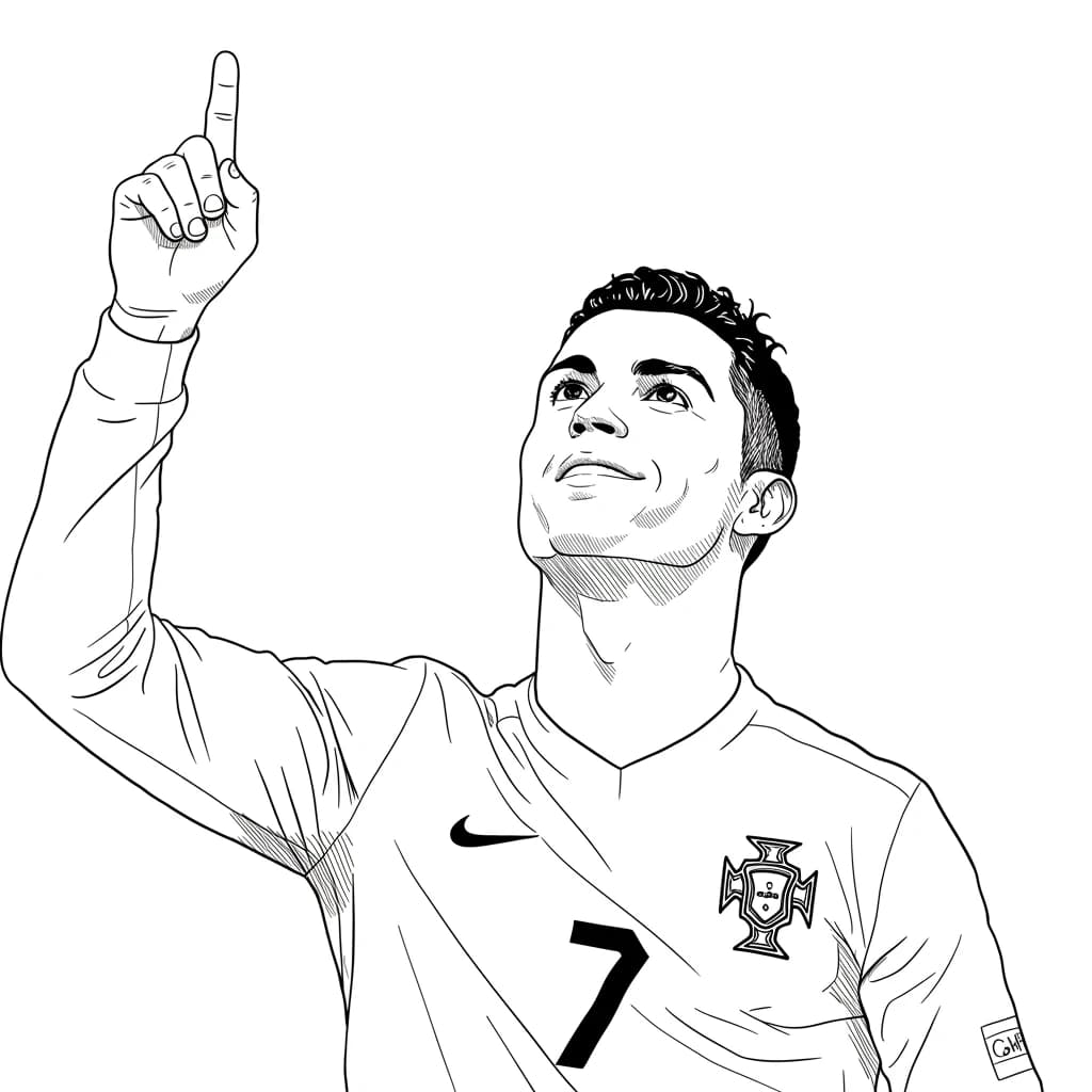 Desenhos do Cristiano Ronaldo para Imprimir e Colorir