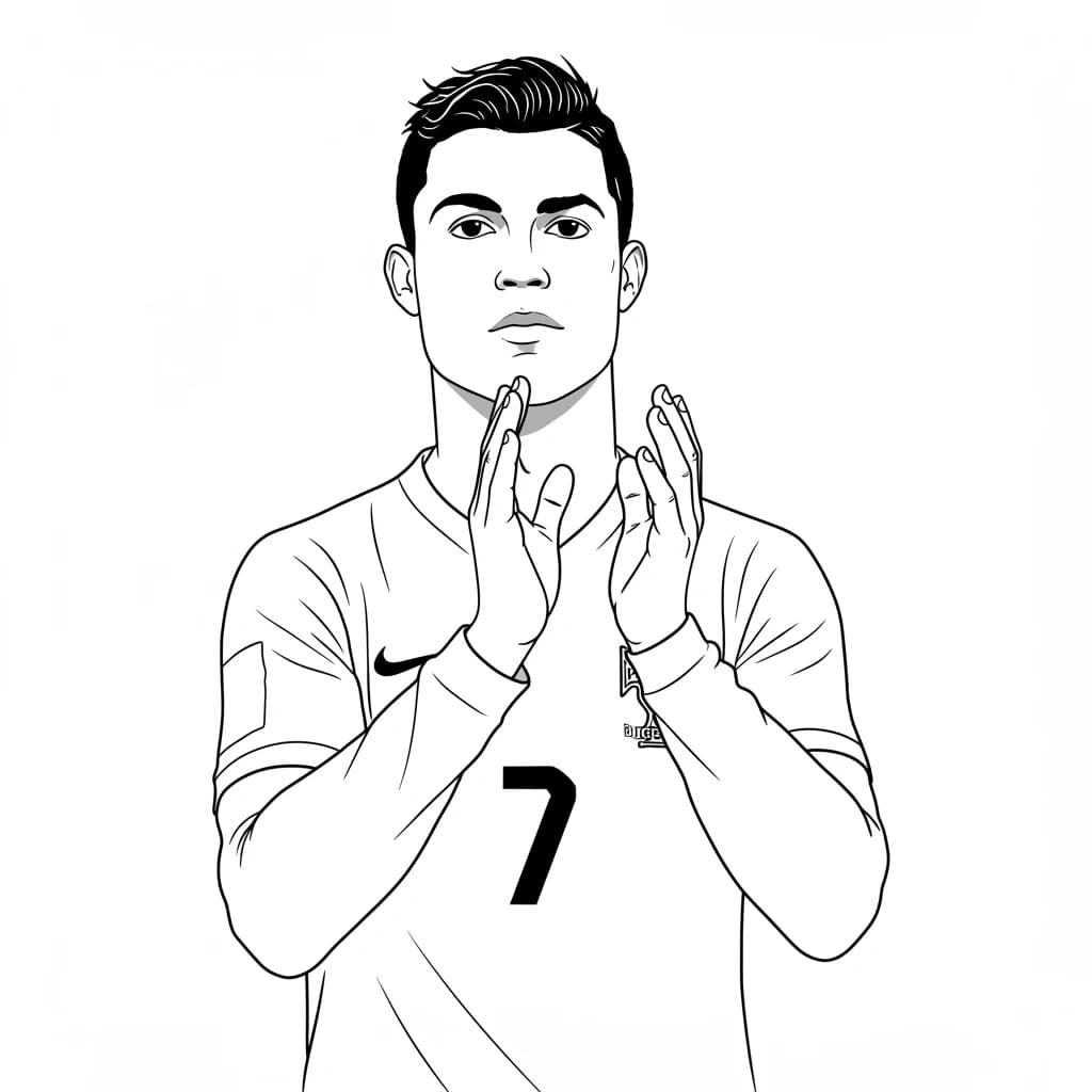 Desenhos do Cristiano Ronaldo para Imprimir e Colorir