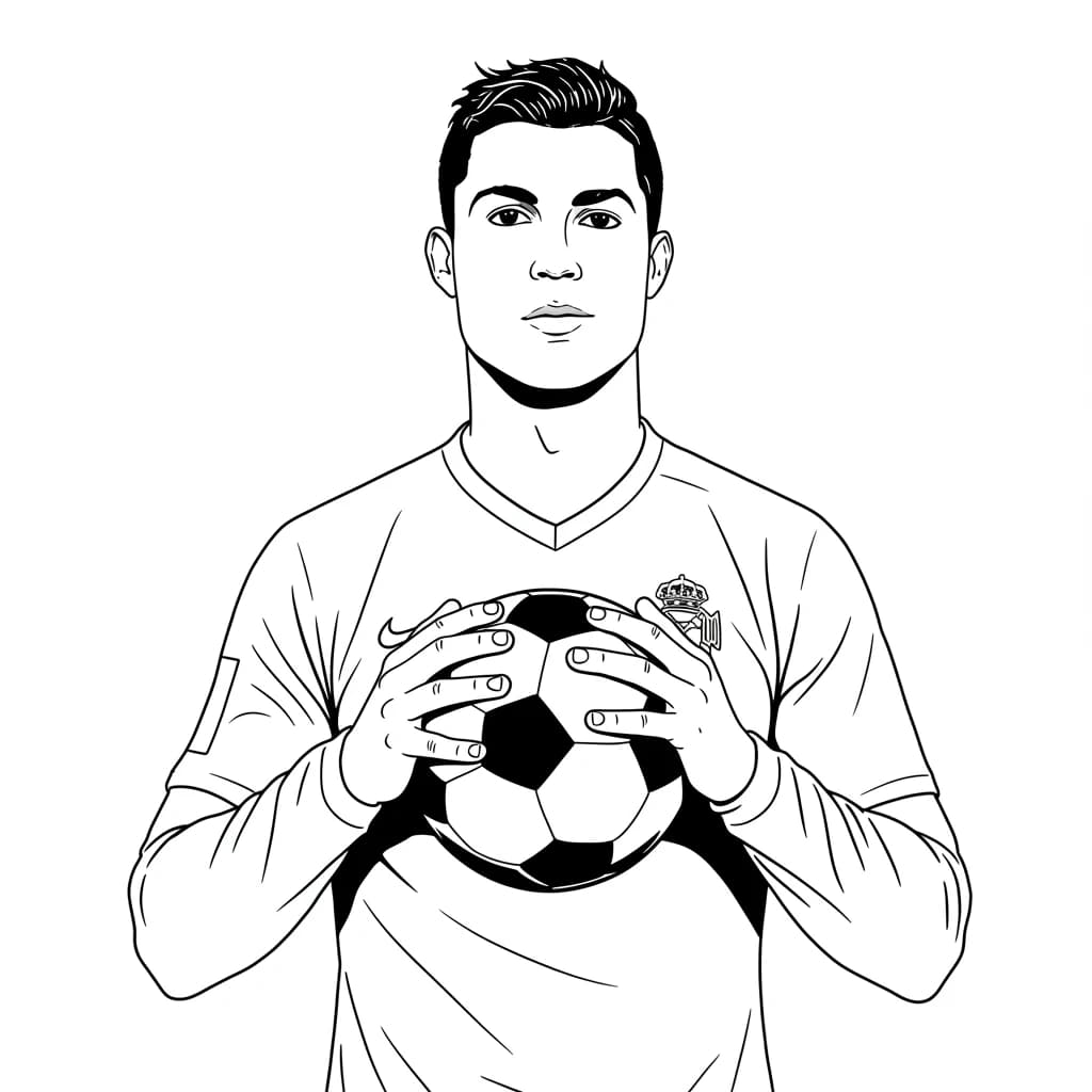 Desenhos do Cristiano Ronaldo para Imprimir e Colorir