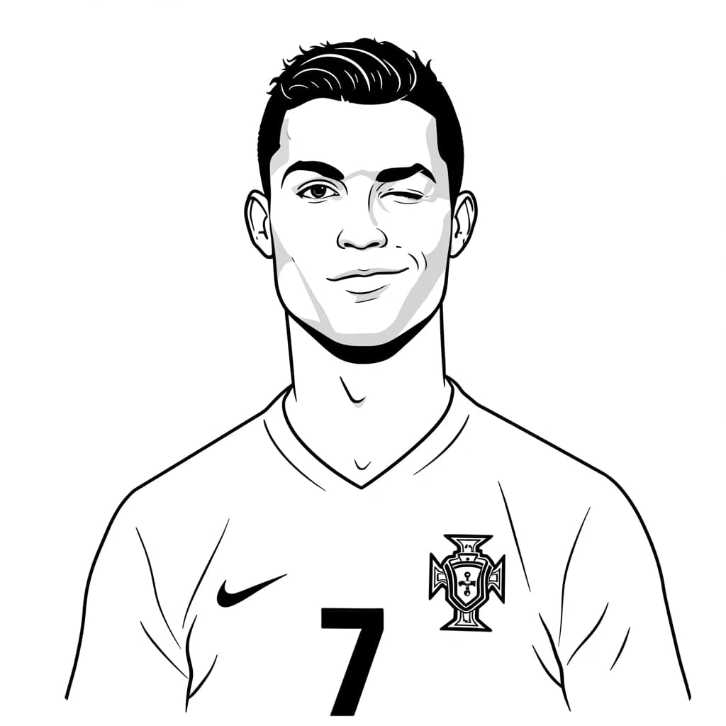 Desenhos do Cristiano Ronaldo para Imprimir e Colorir
