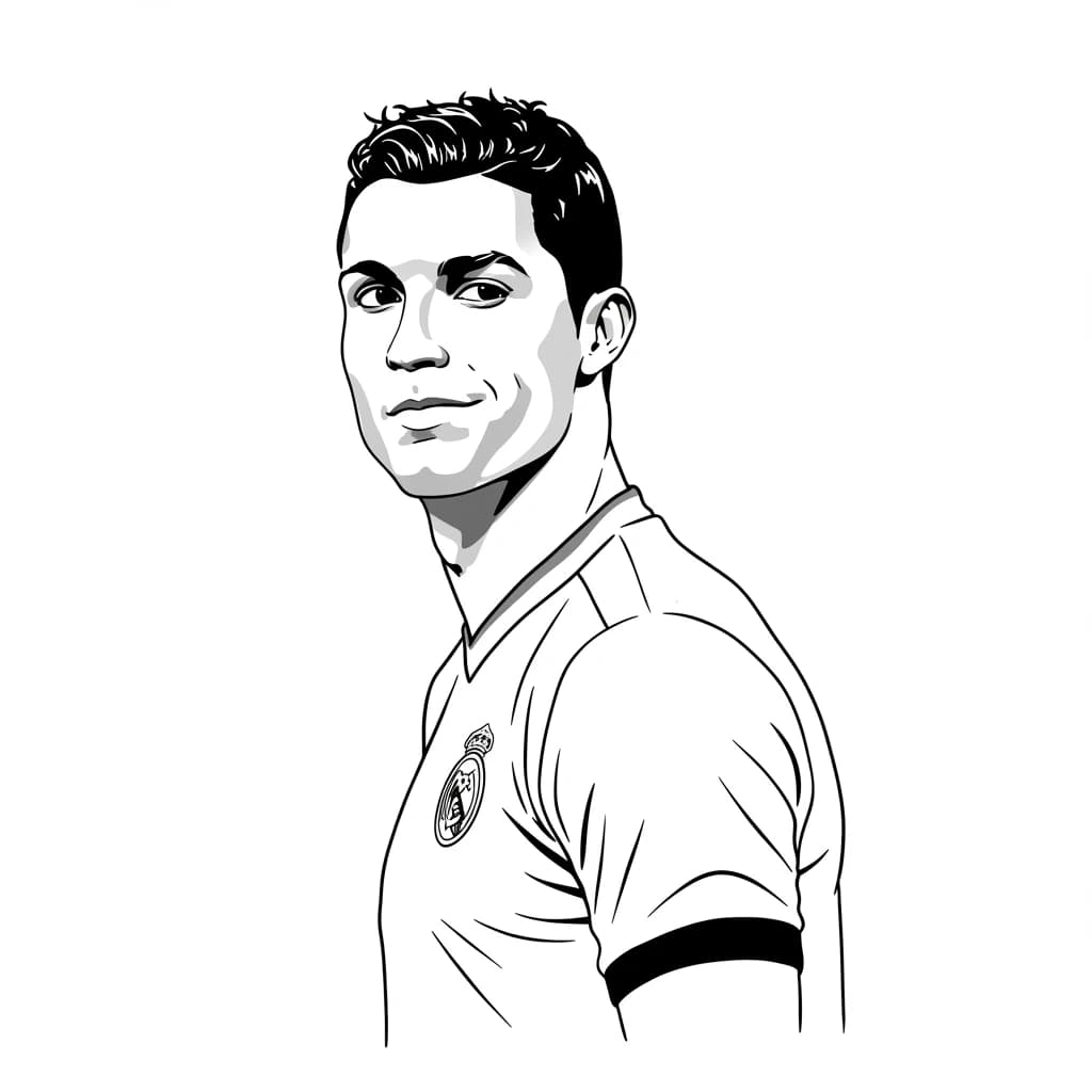 Desenhos do Cristiano Ronaldo para Imprimir e Colorir