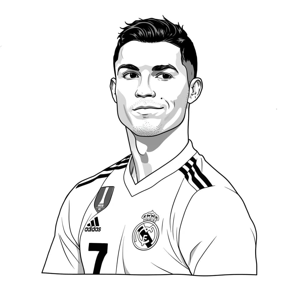 Desenhos do Cristiano Ronaldo para Imprimir e Colorir