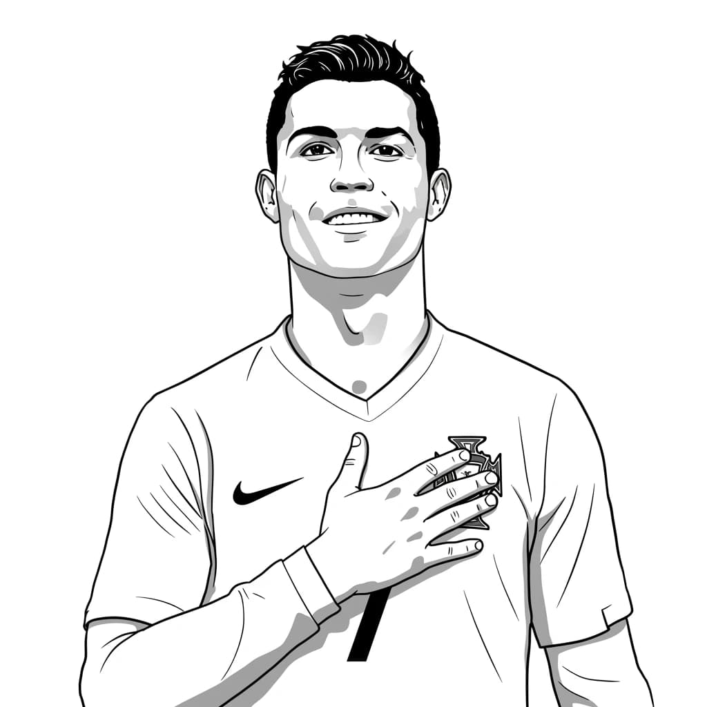 Desenhos do Cristiano Ronaldo para Imprimir e Colorir