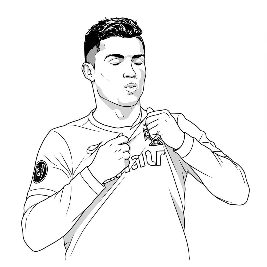 Desenhos do Cristiano Ronaldo para Imprimir e Colorir