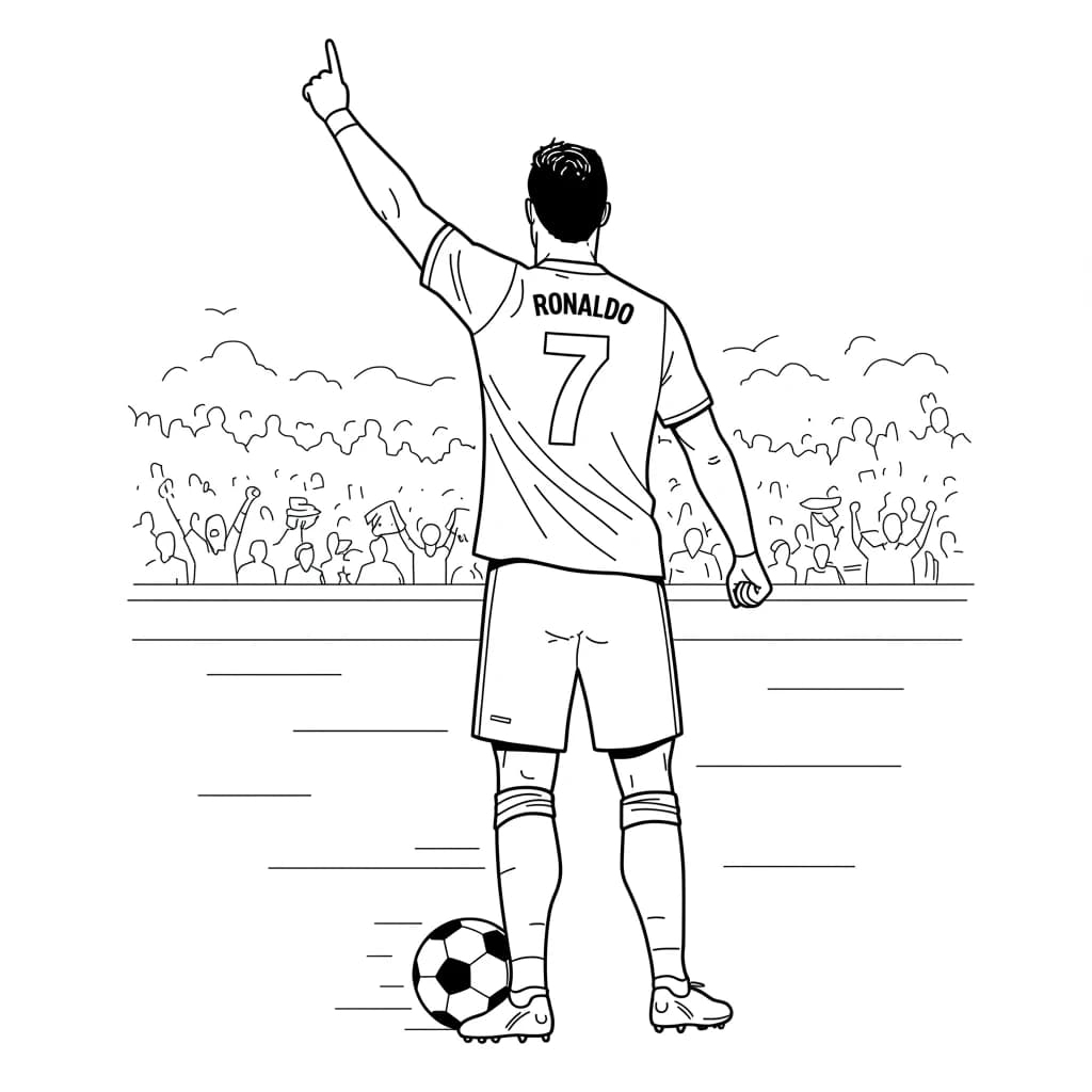 Desenhos do Cristiano Ronaldo para Imprimir e Colorir
