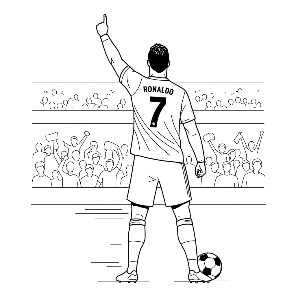 Desenhos do Cristiano Ronaldo para Imprimir e Colorir