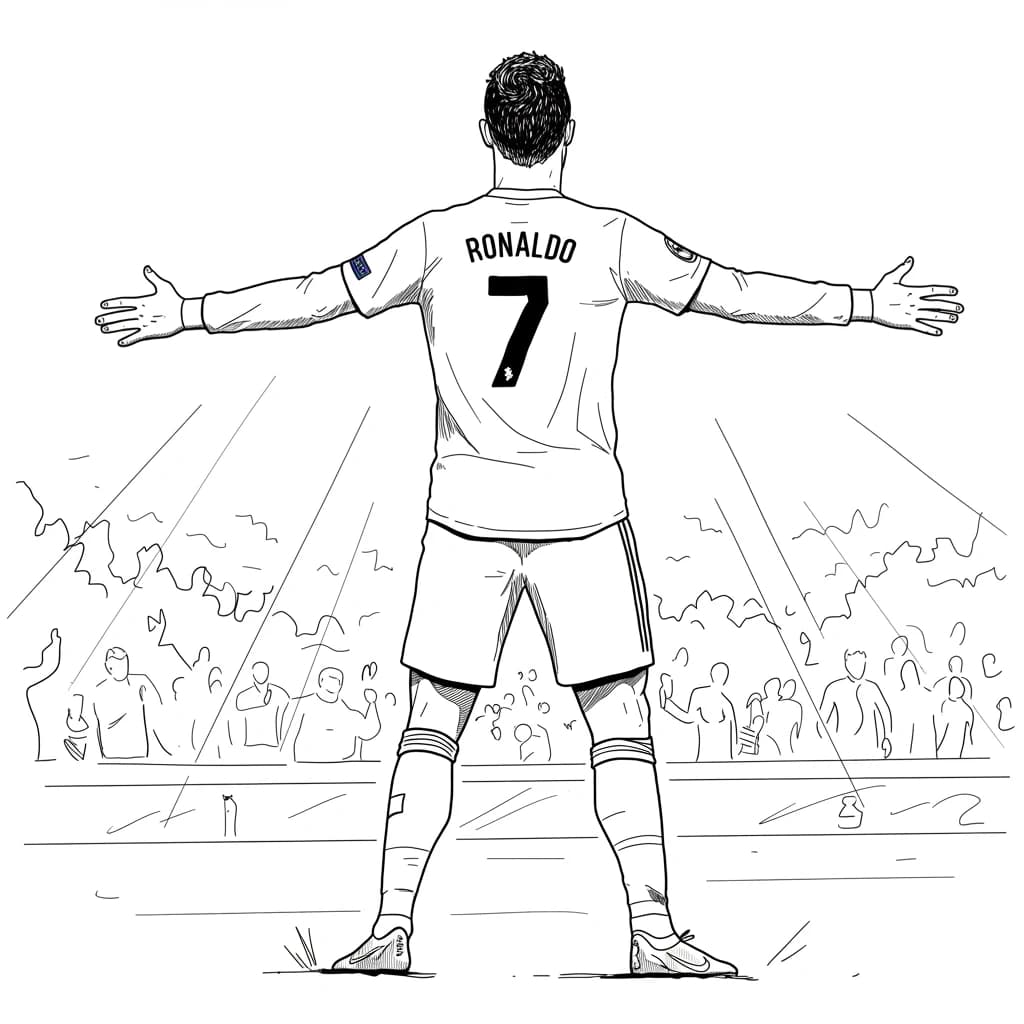 Desenhos do Cristiano Ronaldo para Imprimir e Colorir
