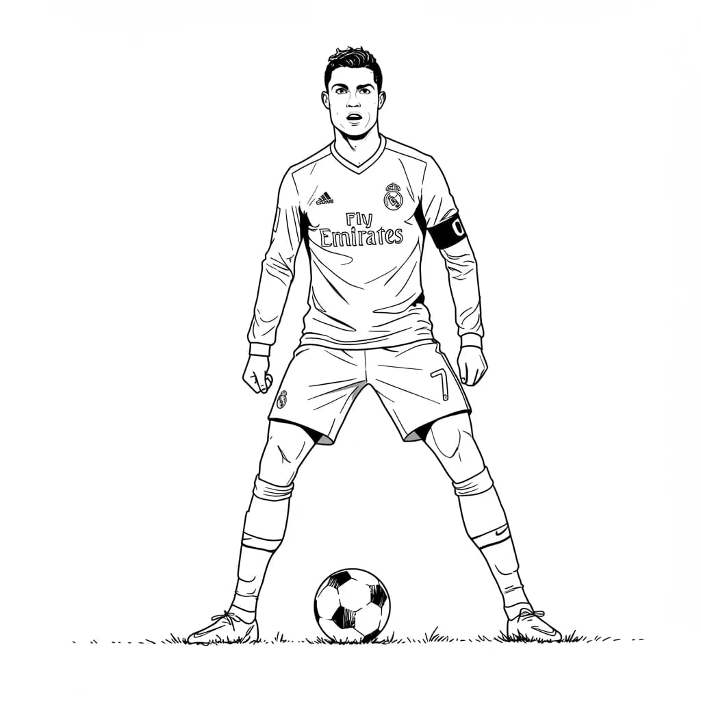 Desenhos do Cristiano Ronaldo para Imprimir e Colorir