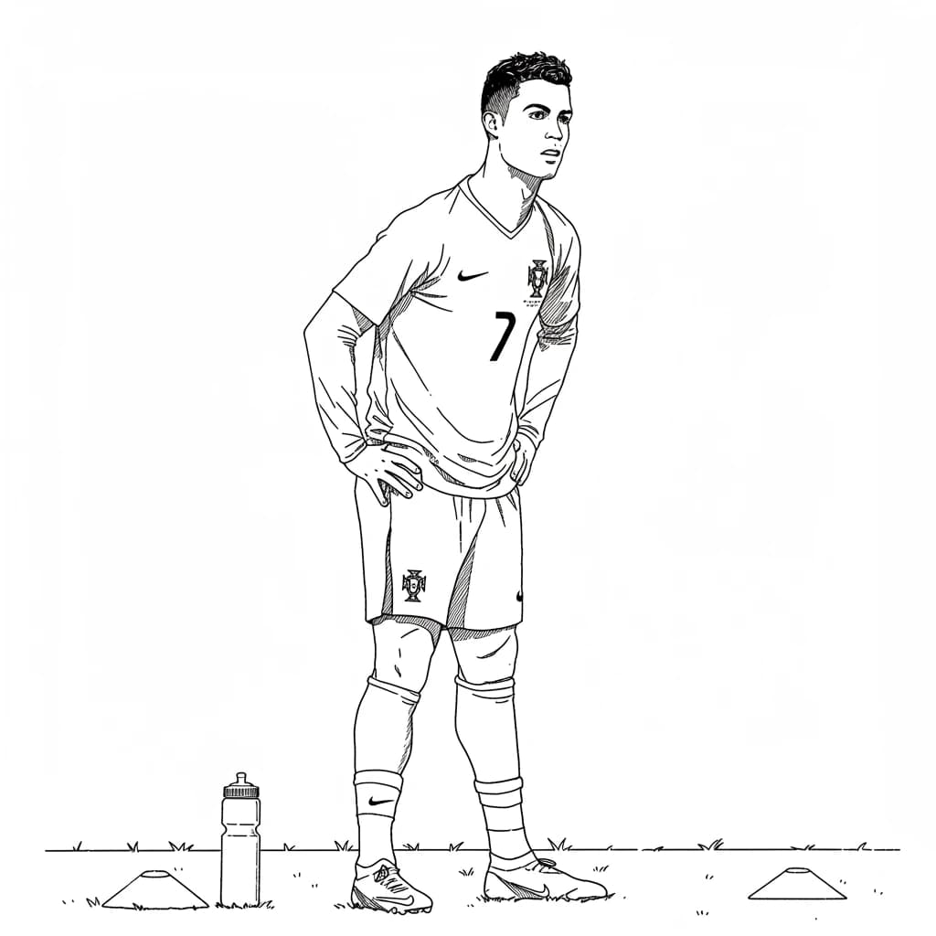 Desenhos do Cristiano Ronaldo para Imprimir e Colorir