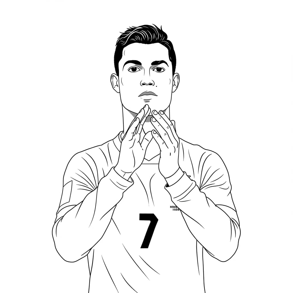 Desenhos do Cristiano Ronaldo para Imprimir e Colorir