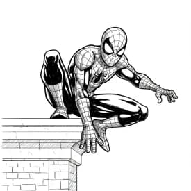 Desenho do Homem-Aranha com pose de herói para colorir Desenhos do Homem-Aranha para Imprimir e Colorir