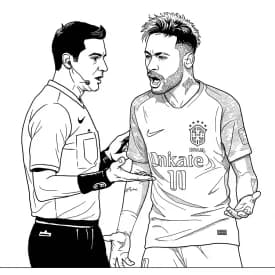 Desenho para colorir do Neymar Jr em estilo retrato, com fundo branco, ideal para imprimir e pintar em casa.