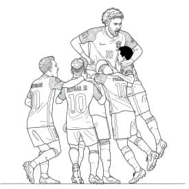 Desenho para colorir do Neymar Jr em estilo retrato, com fundo branco, ideal para imprimir e pintar em casa.