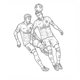 Desenho para colorir do Neymar Jr em estilo retrato, com fundo branco, ideal para imprimir e pintar em casa.