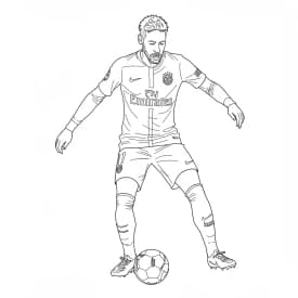 Desenho para colorir do Neymar Jr em estilo retrato, com fundo branco, ideal para imprimir e pintar em casa.