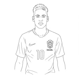 Desenho para colorir do Neymar Jr em estilo retrato, com fundo branco, ideal para imprimir e pintar em casa.