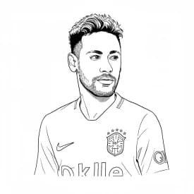 Desenhos do Neymar Jr para Colorir Desenho para colorir do Neymar Jr em estilo retrato, com fundo branco, ideal para imprimir e pintar em casa.